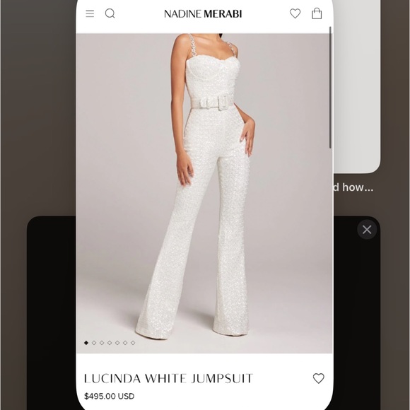 NADINE MERABI Pants - Lucinda White Jumpsuit SM (6)
